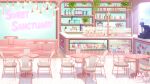  absurdres cash_register chair commission display_case food highres ice_cream indie_virtual_youtuber indoors murmoruno no_humans plant potted_plant restaurant scenery shelf table virtual_youtuber window 