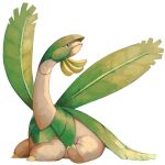  absurdres banana black_eyes bright_pupils closed_mouth commentary_request food fruit full_body highres lying no_humans on_stomach pokemon pokemon_(creature) simple_background sohodo99916 solo tropius white_background white_pupils 