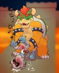  &lt;3 &lt;3_eyes all_the_way_through anal anal_penetration argon_vile blush bodily_fluids bone bowser bridge castle detachable detachable_head dialogue dry_bones duo english_text erection fleshlight_position genital_fluids genitals hi_res koopa lava living_condom male male/male mario_bros motion_lines nintendo penetration penis precum question_mark ridiculous_fit scalie size_difference skeleton sound_effects speech_bubble text threaded_by_penis torso_grab 