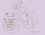  anthro bandai_namco belly big_belly big_breasts bodily_fluids breasts digimon digimon_(species) dripping_pussy female genital_fluids hi_res leaking_precum likasomboody panicking precum pregnant pregnant_female renamon solo speech_bubble 