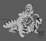  absurd_res anthro batartcave black_and_white cunnilingus duo fel_(my_life_with_fel) felid feline female female/female hi_res humanoid incest_(lore) mammal monochrome oral pantherine pawsy_(my_life_with_fel) sex sibling sister sisters stripes tiger vaginal 