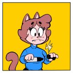  amy_(creator_ant) anthro clothed clothing creator_ant domestic_cat eyelashes felid feline felis female hi_res mammal marker pen simple_background solo tail teeth 