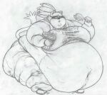  absurd_res anthro belly big_belly big_breasts blaze_the_cat breasts chicken_meat clothing domestic_cat double_chin eyewear felid feline felis female food fried_chicken glasses hehehegross hi_res huge_belly hyper hyper_belly mammal meat monochrome morbidly_obese morbidly_obese_anthro morbidly_obese_female navel nerd obese obese_anthro obese_female overweight overweight_anthro overweight_female sega shirt simple_background sketch solo sonic_the_hedgehog_(series) sweatpants t-shirt tail thick_arms thick_calves thick_thighs topwear 