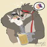  2023 absurd_res anthro beverage biped blush bubble canid canine canis digital_media_(artwork) dire_(fortnite) drunk drunk_bubble duo eggplant epic_games food fortnite fruit fur grey_body grey_fur hi_res holding_beer holding_beverage holding_object ligoni male male/male mammal multicolored_body multicolored_fur peach_(fruit) plant simple_background substance_intoxication wendell_(fortnite) were werecanid werecanine werewolf white_body white_fur wolf yellow_background yellow_eyes 