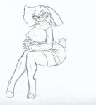  anthro big_breasts big_butt breasts butt clothing disney eyewear female glasses hi_res legwear pace-maker sketch small_waist solo sweater thigh_highs topwear violet_hopps wide_hips zootopia zootopoa 