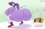  absurd_res anthro big_breasts big_butt bottomwear breasts butt butt_grab clothing domestic_cat felid feline felis female flare_gato footwear fur gold_boombox_(prevence) hair hand_on_butt hi_res highlights_(coloring) hyperflannel looking_at_butt mammal pants prevence purple_body purple_fur purple_hair red_clothing red_footwear red_high_heels red_highlights red_shoes shaking_breasts shaking_butt shoes smile torn_bottomwear torn_clothing torn_pants twerking white_bottomwear white_clothing white_pants 