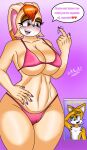  age_difference anthro bikini canid canine clothing duo female fox hi_res imminent_sex lagomorph leporid male male/female mammal mature_female miles_prower mother older_female parent rabbit sega sonic_the_hedgehog_(series) swimwear vanilla_the_rabbit younger_male 