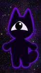  1_eye ambiguous_gender black_body digital_media_(artwork) domestic_cat felid feline felis gooblie_2 hi_res mammal silly solo space tail 