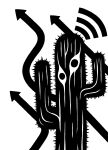  2015 ambiguous_gender black_and_white cactus cactus_creature digital_drawing_(artwork) digital_media_(artwork) directional_arrow hi_res immobile monochrome plant restricted_palette scp_foundation signal silhouette simple_background solo sunnyclockwork white_background 