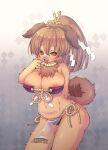  1girl :3 animal_ears arm_behind_back artist_name bikini bra breasts brown_eyes brown_fur brown_hair collar cowboy_shot curled_tail dog dog_ears dog_girl dog_nose dog_tail fingernails fluffy front-tie_bikini_top front-tie_bra front-tie_top fundoshi furry furry_female hand_on_own_face hand_up highres japanese_clothes large_breasts large_ears loincloth long_hair looking_at_viewer nail nail_polish navel neck_fur open_mouth original panties pelvic_curtain ponytail racal_ra red_bikini red_bra rope see-through shide side-tie_bikini_bottom side-tie_panties side-tie_swimsuit signature smile solo strapless strapless_bikini strapless_bra strapless_swimsuit swimsuit tail tongue tongue_out twitter_username underwear 