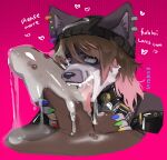  &lt;3 &lt;3_eyes ahegao anthro ball_grab balls beanie belt big_penis bodily_fluids brown_body brown_fur canid canine canis clothing collar collar_tag colored_nails cum cum_drip cum_in_mouth cum_inside cum_on_face cum_on_penis cum_on_self dark_body dark_skin dripping duo ear_piercing ejaculation english_text erection excessive_cum excessive_genital_fluids fellatio fishnet fur furgonomics genital_fluids genitals grey_body grey_fur hair hat headgear headwear hi_res highlights_(coloring) holding_penis human inner_ear_fluff interspecies licking looking_pleasured male male/male mammal mozes.ipg nails oozing_cum open_mouth oral penile penis penis_lick piercing pink_eyes pink_hair rainbow sex simple_background text tongue tongue_out tuft vein veiny_penis watermark white_body white_fur wolf 