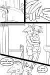  2023 anthro bathroom bathtub black-kitten brother_(lore) brother_and_sister_(lore) clothed clothing comic dialogue digital_media_(artwork) duo english_text felid feline female fur hair hi_res lynx male mammal monochrome sebastien_(black-kitten) serah_(black-kitten) sibling_(lore) sister_(lore) speech_bubble teenager text water young 