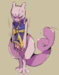  2_horns anthro asian_clothing blush blush_lines bodily_fluids clothed clothing cum curled_tail eyes_closed flookz generation_1_pokemon genital_fluids genitals hiding_erection horn legendary_pokemon male martial_arts_style_mewtwo mewtwo nintendo penis pokemon pokemon_(species) prehensile_tail purple_tail shaking simple_background solo standing sweat sweatdrop tail trembling 