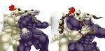  2022 4_fingers 5_fingers abs anal anal_penetration anthro balls bone bracelet claws demon demon_humanoid digital_media_(artwork) dry_bowser duo elias_ainsworth fingers genitals hi_res horn humanoid jewelry kissing koopa male male/male mario_bros muscular muscular_anthro muscular_male nintendo nipples non-mammal_balls nude penetration penis red_eyes scalie shell simple_background skull skull_head spiked_bracelet spikes the_ancient_magus_bride undead woofmadness 