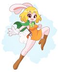  2023 anthro blonde_hair boots breasts carrot_(one_piece) claws clothing female footwear hair hi_res high_heeled_boots high_heels lagomorph louistrations mammal one_piece open_mouth open_smile simple_background smile solo 