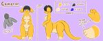  4_legs big_butt black_hair blue_eyes breasts butt cameron_(psychpsyo) chart clothing countershade_torso countershading digital_drawing_(artwork) digital_media_(artwork) dipstick_limbs dotted_line english_text featureless_breasts female flat_colors fluffy fur grey_clothing hair height_chart hi_res hoodie inner_ear_fluff looking_at_viewer mammal mammal_taur model_sheet multi_leg multi_limb multicolored_body nude orange_body orange_fur paws pink_background psychpsyo quadruped simple_background slightly_chubby solo standing tail tan_body tan_fur taur text topwear tuft tufted_ears two_tone_body 