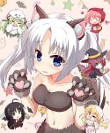  &gt;_o 6+girls =_= ahoge animal_ears animal_hands apple arms_up bandaged_chest bat_(animal) black_hair black_headwear blonde_hair blush breasts brown_fur candy chibi cleavage collarbone commentary_request cosplay cross fake_animal_ears fake_tail fang food fruit ghost_costume ghost_pose gloves green_eyes green_hair hair_between_eyes hair_ribbon hakutocake half_updo halloween halloween_costume happy hat heart highres hitachi_mako index_finger_raised kurama_koharu large_breasts lena_liechtenauer little_red_riding_hood_(grimm) little_red_riding_hood_(grimm)_(cosplay) long_hair looking_at_another looking_at_viewer low_twintails maniwa_roka multiple_girls mummy_costume murasame_(senren) navel nervous_smile o_o one_eye_closed open_mouth parted_bangs parted_lips paw_gloves paw_pose pink_background pink_hair pumpkin purple_eyes purple_hair purple_ribbon red_skirt ribbon senren_banka short_hair_with_long_locks shy simple_background skirt slit_pupils smile smug solo_focus star_(symbol) stomach sweatdrop tail tomotake_yoshino twintails vampire_costume very_long_hair white_hair witch witch_hat wolf_ears wolf_tail 