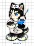  anthro canid canine canis clothed clothing dayohiko domestic_dog hi_res husky mammal nordic_sled_dog nurse nurse_clothing spitz syringe 