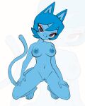  absurd_res anthro bedroom_eyes blue_body blue_fur blue_hair blue_nipples breasts cartoon_network domestic_cat eyeliner feet felid feline felis female fur genitals hair hands_on_legs hands_on_thighs hi_res kneeling makeup mammal narrowed_eyes navel nicolas_px_(artist) nicole_watterson nipples pussy seductive simple_background solo tail the_amazing_world_of_gumball whiskers 