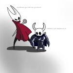  clothing confusion duo english_text female hollow_knight hornet_(hollow_knight) humanoid male meme muscular pinwinito simple_background spanish_text team_cherry text 