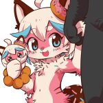  big_tail canid canine canis dessert domestic_dog donut_(misterdonut) doughnut food food_creature fur girly hair kidnapping mammal pawpads paws pink_body pink_fur sprinkledog tail white_hair zorodora 