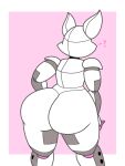  ambiguous_gender animatronic anthro big_butt butt butt_focus canid canine digital_media_(artwork) enderbendr five_nights_at_freddy&#039;s fox funtime_foxy_(fnaf) machine mammal rear_view robot scottgames simple_background sister_location thick_thighs white_body 