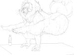  absurd_res anthro big_breasts big_butt bodily_fluids bottle bottled_water breasts breath butt canid canine canis clothing container covered_eyes domestic_dog excessive_sweat female flexible fluffy fluffy_tail handstand hi_res juno_(charliecorvinus) legs_up leotard livestock_guardian_dog mammal molosser motion_lines mountain_dog nipple_outline obleacream panting pastoral_dog raised_tail shaking solo sweat tail thick_thighs tibetan_mountain_dog trembling yoga yoga_mat 