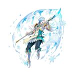  1boy armor attack blue_hair feather_trim fingerless_gloves fire_emblem fire_emblem_fates fire_emblem_heroes gloves gold_trim hair_over_one_eye holding holding_polearm holding_weapon ice light_blue_hair male_focus official_alternate_costume official_art polearm shigure_(fire_emblem) shigure_(resplindent)_(fire_emblem) short_hair shoulder_armor snowflakes solo teeth vambraces weapon white_background white_footwear white_gloves yellow_eyes 