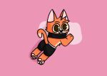  anthro behind_view brown_pupils butt clothing domestic_cat felid feline felis fur male male/male mammal orange_body orange_fur paws pink_background pupils scarf simple_background size_difference smaller_male solo tail tinky tinky_(character) underwear 