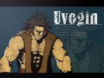  1boy abs anger_vein arm_hair black_eyes black_hair chest_hair commentary english_text evil_grin evil_smile fur-trimmed_vest grin highres hunter_x_hunter letterboxed male_focus muscular muscular_male rui_li smile solo upper_body uvogin vest 
