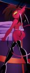  absurd_res background_character black_hair breasts clothed clothing demon demon_humanoid female hair helluva_boss hi_res horn humanoid panties partially_clothed smile solo succubus tail thick_thighs tobitobi90 underwear wings 