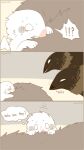  !!? age_difference anthro avian bird black_body black_feathers comic digital_media_(artwork) feathers female grey_body grey_feathers hi_res lari male motion_lines pegu2726 procellariiform simple_background skua sniffing thought_bubble white_body white_feathers wings worried young younger_female 
