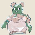  1:1 anthro big_breasts breasts clothing erect_nipples eyelashes fangs female fupa garbodor generation_5_pokemon lingerie nightgown nintendo nipples overweight pokemon pokemon_(species) shamelesss short_legs solo teeth wide_hips 