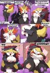  absurd_res anthro anus big_breasts big_butt black_body black_fur body_size_growth breasts butt comic delphox dialogue english_text female fuf fur generation_5_pokemon generation_6_pokemon genitals growth hair hi_res husband_and_wife inner_ear_fluff macro male male/female married_couple nintendo nipples nude pokemon pokemon_(species) pussy red_hair size_transformation text transformation tuft zoroark 
