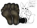  4:3 boy_kisser_(meme) clothing colonthreeguy describing_smell dirty_socks domestic_cat feet felid feline felis foot_fetish foot_focus footwear gesture humanoid_feet legwear male mammal monochrome paws plantigrade pointing pointing_at_viewer silly_cat_(mauzymice) sitting socks solo sysdott thigh_highs 