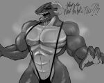  angry animal_humanoid anthro arjeak_satujin_(character) big_pecs bodily_fluids clothing confusion dragonborn_(dnd) dungeons_and_dragons g-string hasbro hi_res horn humanoid male muscular muscular_anthro muscular_male musk musk_clouds pecs rutchisegg_(artist) scalie scalie_humanoid solo sweat underwear wizards_of_the_coast 