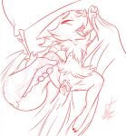  2017 anthro braixen duo eyes_closed fangs female female_focus flat_chested generation_6_pokemon genitals grabbing_sheets hi_res leg_grab male male/female monochrome nintendo nipples open_mouth penetration penis pillow pokemon pokemon_(species) pussy red_and_white sex signature simple_background sketch teeth tongue vaginal vaginal_penetration wastedtimeee white_background 