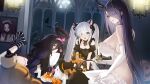  3girls adventure_galley_(azur_lane) adventure_galley_(carnival_under_the_blood_moon)_(azur_lane) all_fours animal_ears artist_request azur_lane black_dress black_socks black_thighhighs blue_eyes braid breasts cat_ears clothing_cutout dress elbow_gloves fake_animal_ears feet_up gigantic_breasts gloves golden_hind_(azur_lane) golden_hind_(forlorn_femme_fatale)_(azur_lane) hair_between_eyes hair_over_one_eye hairband half-closed_eyes halloween hat horns hugging_object indoors jack-o&#039;-lantern janus_(azur_lane) janus_(fright-night_scaredy-cat)_(azur_lane) long_dress long_hair lying manjuu_(azur_lane) mouth_hold multiple_girls navel no_shoes non-web_source official_alternate_costume on_stomach open_mouth panties pillow pillow_hug pink_hairband pink_panties portrait_(object) puffy_short_sleeves puffy_sleeves purple_eyes purple_hair see-through see-through_dress short_dress short_sleeves shoulder_cutout sitting small_breasts socks striped striped_socks thighhighs twintails umbrella_octopus underwear very_long_hair white_dress white_gloves white_hair white_socks whydah_(azur_lane) whydah_(lazy_pirate_angel)_(azur_lane) witch_hat 