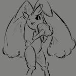  advos ambiguous_gender anthro generation_4_pokemon lopunny nintendo open_mouth pokemon pokemon_(species) simple_background sketch solo 