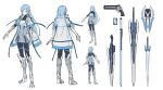  1girl absurdres gun highres jacket mytea_(soso) original sword weapon white_jacket 