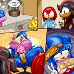  abdominal_bulge absurd_res anthro big_breasts biped breasts crossgender female foreskin genitals grillofernandez group hi_res knuckles_the_echidna male male/female masturbation nipples office penis penis_on_face pussy sega shadow_the_hedgehog sonic_the_hedgehog sonic_the_hedgehog_(series) trio vaginal vaginal_masturbation vein veiny_penis 