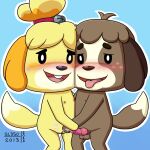  2023 animal_crossing anthro areola balls bedroom_eyes bell big_ears big_head black_eyes black_nipples blonde_hair blue_background blush bodily_fluids brother_(lore) brother_and_sister_(lore) brown_balls brown_body brown_eyebrows brown_fur brown_hair brown_tail brpown_ears buckteeth canid canine canis cum cum_oin_hand cum_on_body cum_on_penis cum_on_pussy digby_(animal_crossing) domestic_dog duo erection eyebrows female floppy_ears fluffy fluffy_tail fur genital_fluids genitals glistening glistening_genitalia glistening_knot glistening_penis hair half-closed_eyes handjob happy hi_res incest_(lore) incest_play isabelle_(animal_crossing) knot long_tail looking_at_viewer male male/female mammal multicolored_body multicolored_fur narrowed_eyes nintendo nipples nude open_mouth orgasm outline penile penis pink_areola pink_knot pink_nipples pink_penis pink_tongue presenting presenting_balls presenting_penis presenting_pussy pussy raised_eyebrow round_head seductive sex shadow shih_tzu short_hair sibling_(lore) simple_background sister_(lore) sl350 small_nipples smile smiling_at_viewer standing tail teeth tongue tongue_out toony toy_dog white_body white_fur white_outline white_tail white_tail_tip yellow_body yellow_ears yellow_fur yellow_pussy yellow_tail 