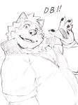 anthro bust_portrait canid canine canis domestic_dog eyebrows gesture heylaw21 lifewonders live_a_hero male mammal mokdai pawpads portrait sketch smile solo thick_eyebrows waving waving_at_viewer 