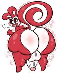  anthro balls bent_over big_balls big_butt big_penis blush butt chikn_nuggit genitals hawt_saus_(chikn_nuggit) hi_res huge_butt lewdchuu_(artist) looking_back male mammal multicolored_body open_mouth penis rodent sciurid solo thick_thighs tree_squirrel two_tone_body white_eyes wide_hips 