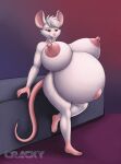 anthro areola big_breasts biped breasts buckteeth cracky evita_alzavarez_(bascetbollin) feet female fingers hi_res huge_belly mammal mouse murid murine nipples open_mouth open_smile pregnant pregnant_female rodent smile solo tail teeth toes 