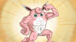  16:9 2020 abs anthro biceps big_muscles colored digital_drawing_(artwork) digital_media_(artwork) english_text ergomancy generation_1_pokemon growth hair hi_res huge_muscles looking_at_viewer male mammal muscle_growth muscular muscular_anthro muscular_male nintendo pecs pink_body pokemon pokemon_(species) shaded simple_background smile solo text what_has_science_done widescreen wigglytuff 