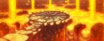  artist_request cave cave_interior commentary embers english_commentary fushigi_no_dungeon game_cg lavafall molten_rock no_humans official_art pokemon pokemon_(game) pokemon_mystery_dungeon river_of_lava rock scenery spikes third-party_source wide_shot 