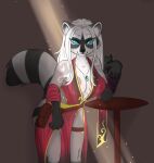  anthro blue_eyes breasts female hi_res long_tail mammal procyonid raccoon remixwesker solo tail 