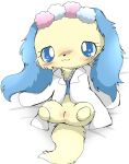  &lt;3 &lt;3_eyes anthro anus azuo bird_dog blue_ears blue_eyes blush canid canine canis cavalier_king_charles_spaniel chibi clothing coat domestic_dog female flower flower_crown fluffy fluffy_ears fluffy_tail fur genitals hi_res hunting_dog jewelpet jewelry lab_coat mammal necklace plant plump_labia pussy sanrio sapphie semi-anthro solo spaniel spread_legs spreading tail topwear toy_dog yellow_body yellow_fur 