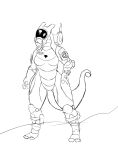  anthro female gas_mask humanoid mask military pose qirtev simple_background sketch sketchy solo synth_(vader-san) tail 